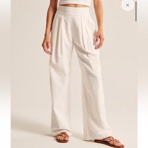 Linen-Blend Ultra Wide-Leg Pant Abercrombie